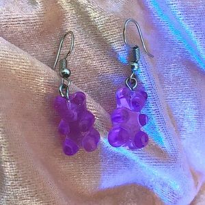 90s Raver Throwback Gummy Bear Earrings Lavender